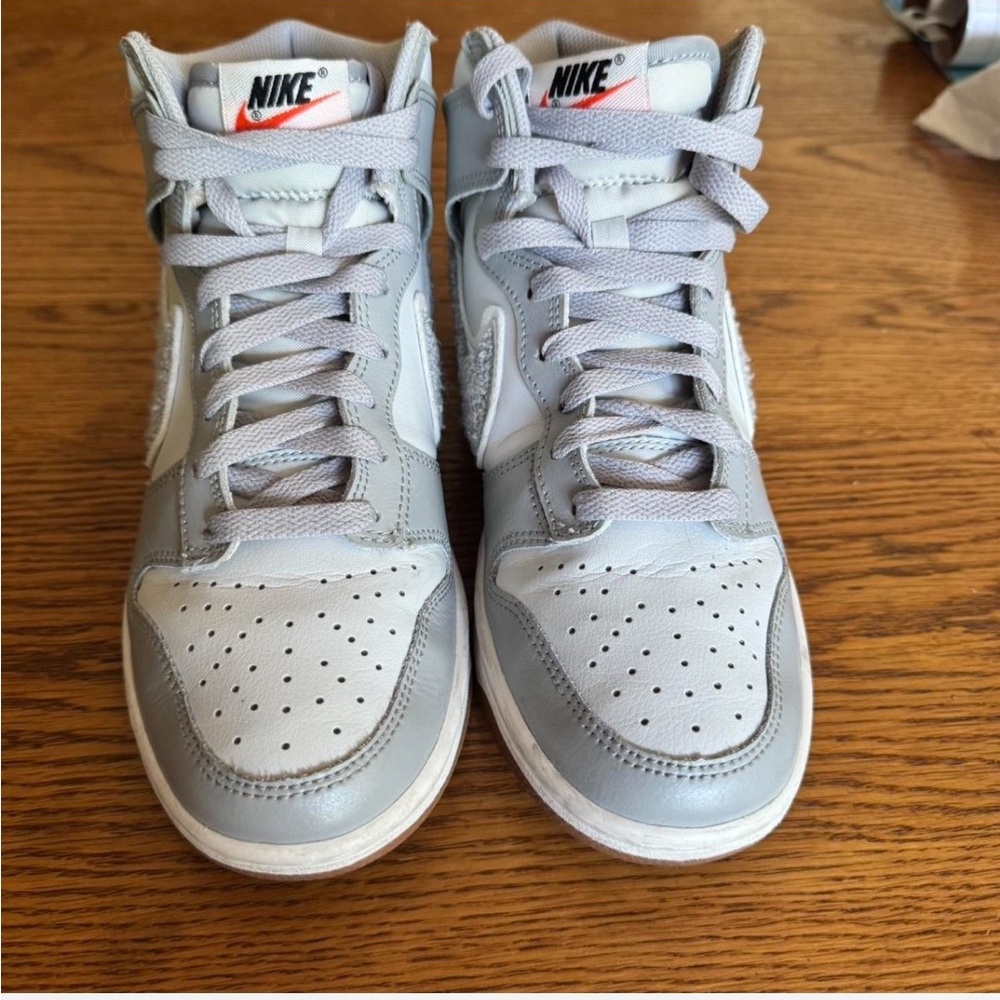 ❌SOLD❌Nike Dunks High University Chenille Swoosh Light Smoke Gray Size 7.5/6Men